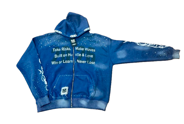 Double Layer Vintage Hoodie – Blue