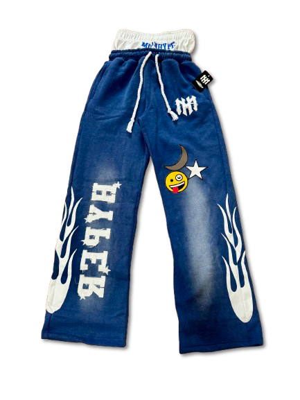 Double Waist Pants – Blue